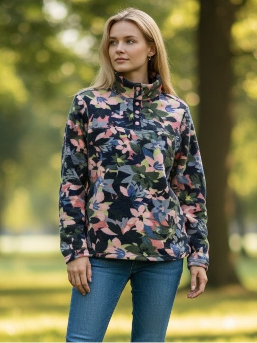 VERA BRADLEY Women’s Large Floral Fleece Pullover